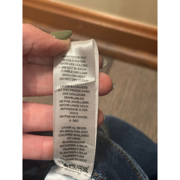 Good American Good Skate High Rise Wide Leg Jeans Medium Wash Size 14/16 - Picture 9 of 11